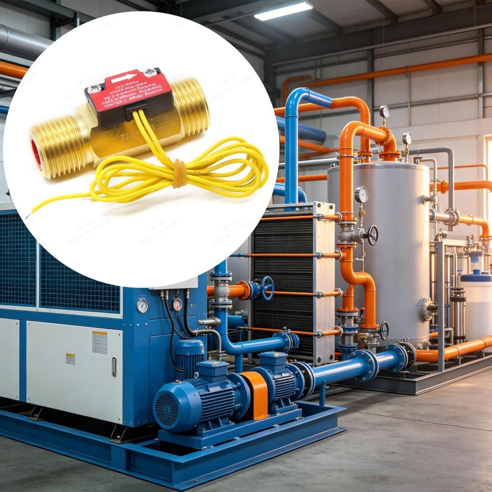 Copper Water Flow Switch Golden Flow Control Valve Copper Flow Switch For Water Flow Sensing