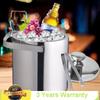 Bymaocar 1300ML 2-Layer Stainless Steel Insulated Ice Bucket W/ Lid & Ice Tong Outdoor Activity Versatile To Use for 3-5 People