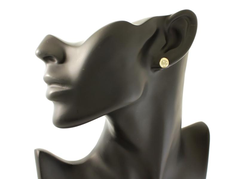 Gold earrings 333 pins with cubic zirconias on a stud, elegant design, gift