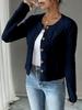 European Slim Fit Twisted Knit Cardigan Sweater - Long Sleeve, Single-Breasted, Versatile Short Jacket for Women