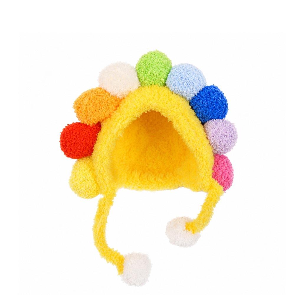 Adjustable Ties Guinea Pig Costume Hat Sunflower Hamster Knitted Hat Pet Gathering