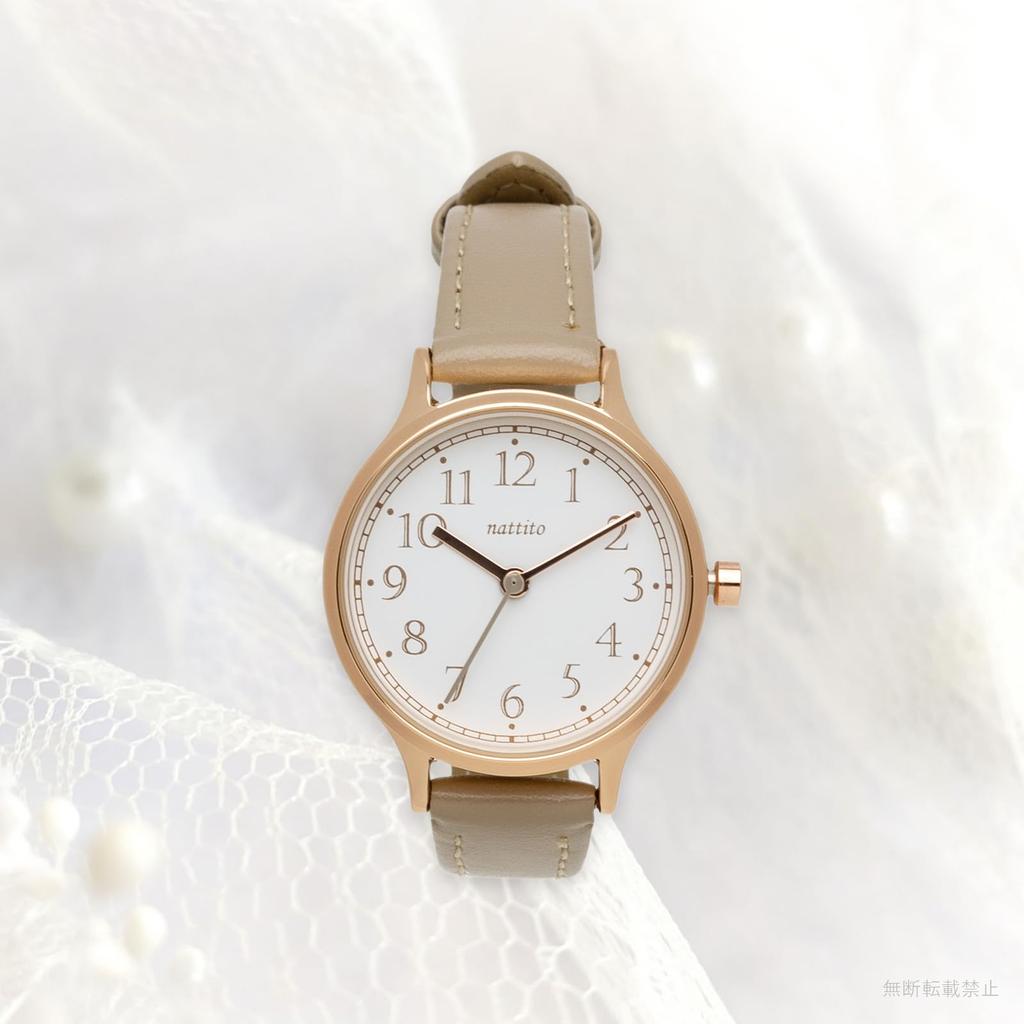 Часы аналоговые кожаный ремешок белый Rita серый [Fieldwork] женские JN028-3