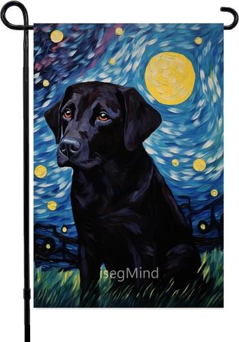 Welcome Summer Black Labrador Retriever Garden ag Starry Night, 12x18 Inch XXQ