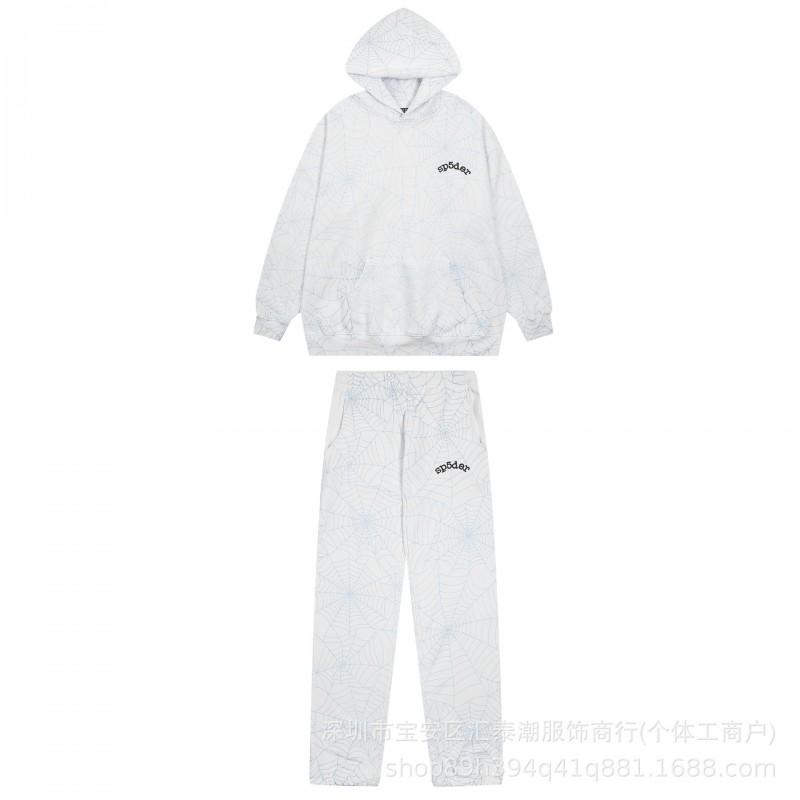 Mens Oversized Hooded Sweatshirt Pants Set Winter Streetwear Cotton Fleece Print Tracksuit