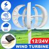 1600W Lanterns 5 Blades Wind Turbine Generators Vertical Axis Controller White