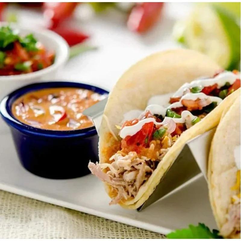 Taco Holder Stainless Steel Taco Stand Rack Tray Oven Safe For Baking, Dishwasher And Grill Safe Kitchen Dining Tableware