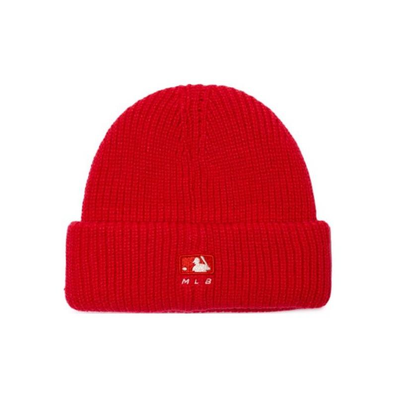 MLB Letter B embroidered wool hat, same style for men and women, red 3ABNM0726-43RDS