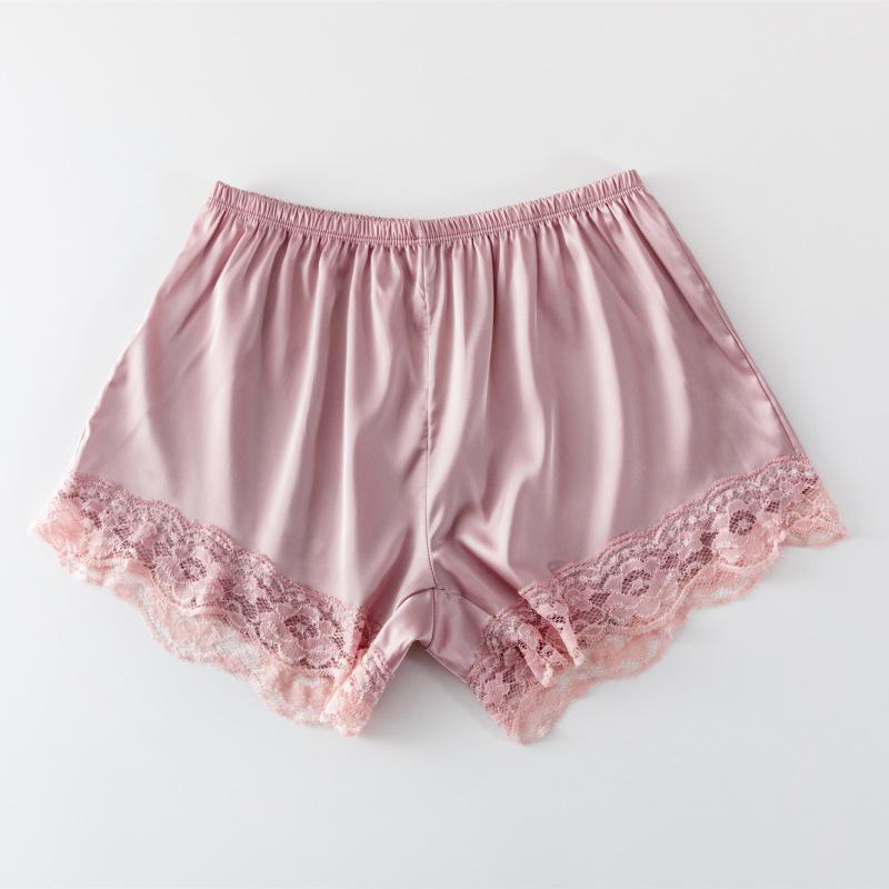 Женские свободные шорты с кружевной отделкой и защитой от просвечивания, из шелковистой ткани - Летние безопасные леггинсы больших размеров