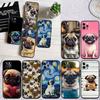 LO27 Cute Pug Dog Soft Shell Phone Case for Xiaomi Poco C40 C50 C51 C55 C65 C71 C75 F3 F5 F6 F7 M2 M3 Pro Ultra