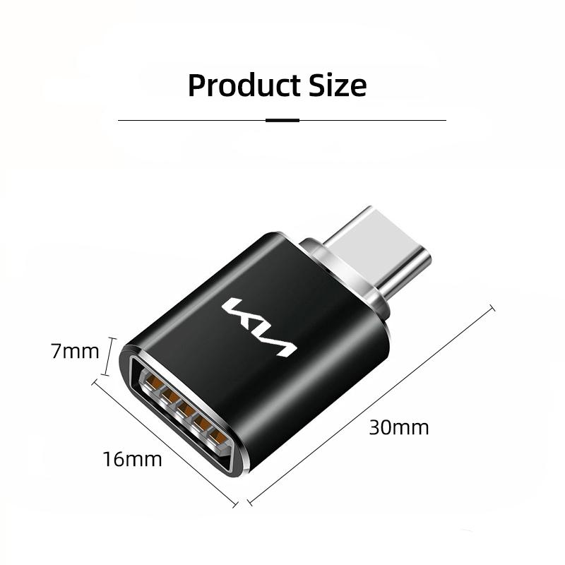 AANZ1 Data Line Type-C To USB Adapter Converter Connector For KIA EV6 Stinger RIO Sorento Ceed Carnival Soul Forte Niro K9 K5 Sportage