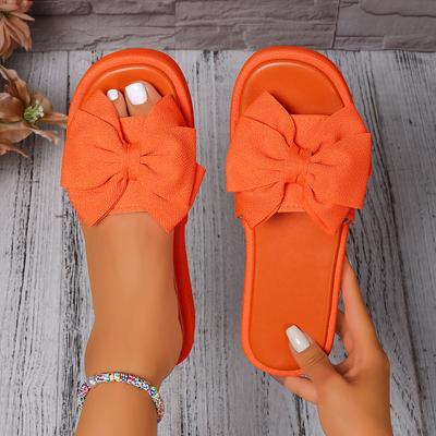 Модные Новые Женские Тапочки Летние Тапочки на Платформе Бант Праздничная Пляжная Обувь Женские Мягкие Нескользящие Подошвы Легкие Сандалии Слайды Женские