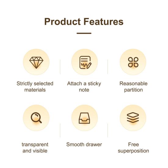 Desktop Organizer Drawer Box with Pen Holder Large Capacity Transparent Visible Sundries Case Makeup Container