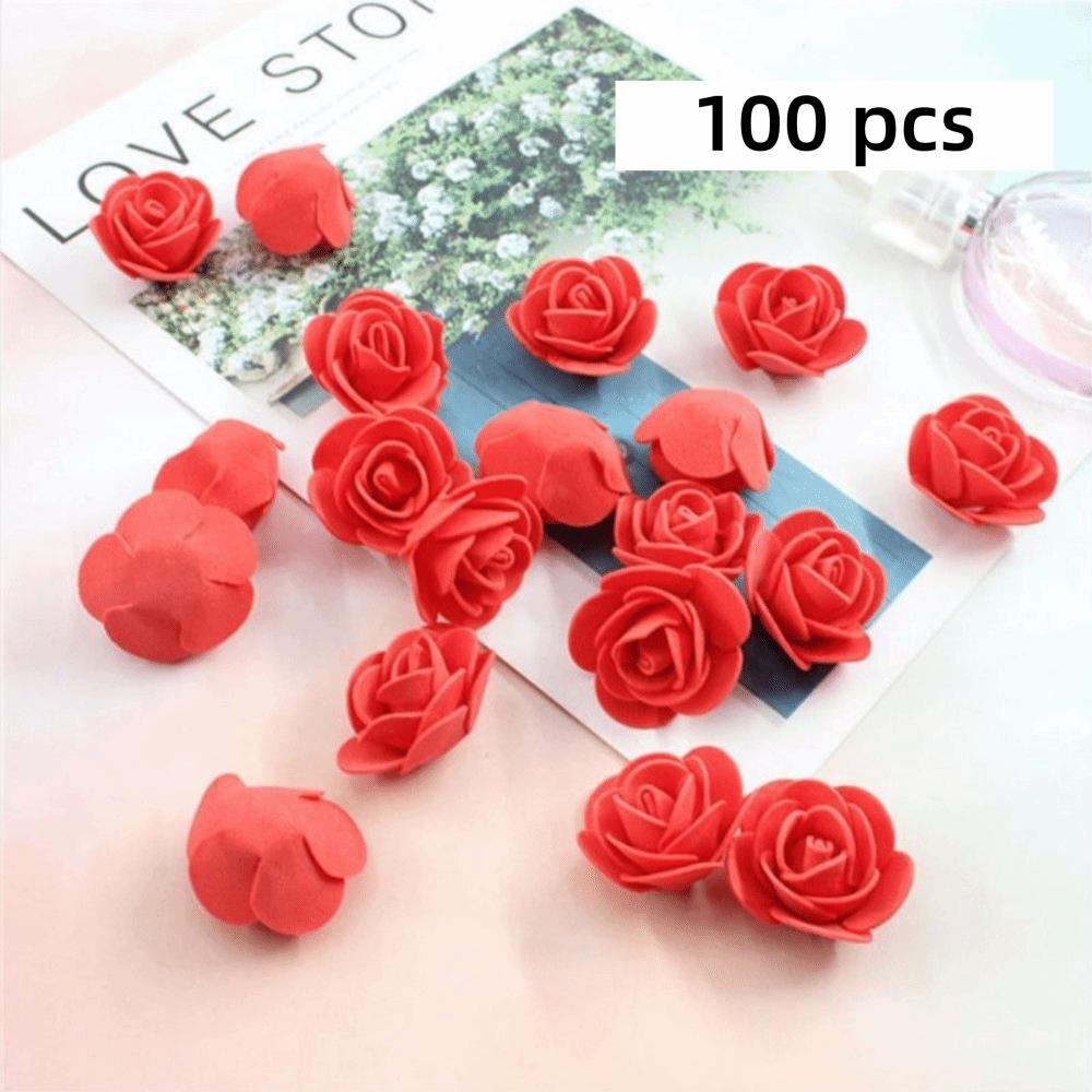 Decoration 3cm Artificial Flowers Handmade PE Foam Foam Rose Heads 3.5cm Artificial Flower Materials Home Decor