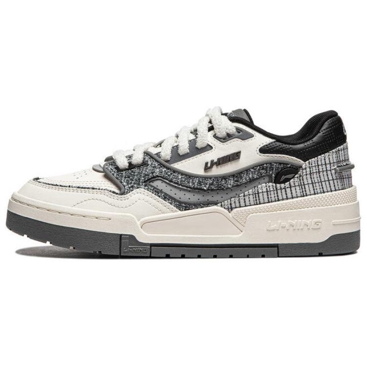 Li Ning 001 BTC Скользкие Амортизация Устойчивые к истиранию Поддержка Низкие Скейтбордические кроссовки Женские Белый Черный AGCU086-1