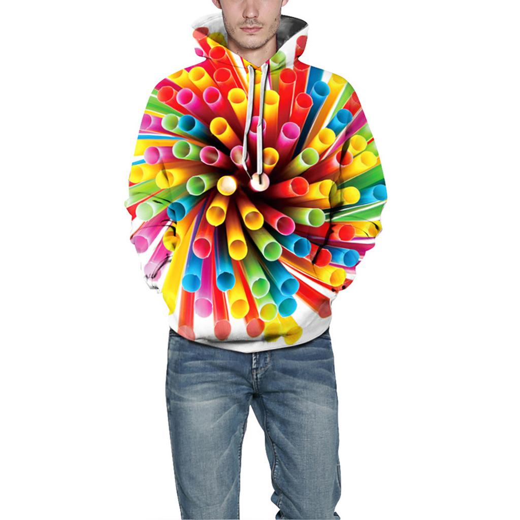 Мужской повседневный свитер с длинным рукавом с 3D принтом, пуловер, свободная толстовка с капюшоном