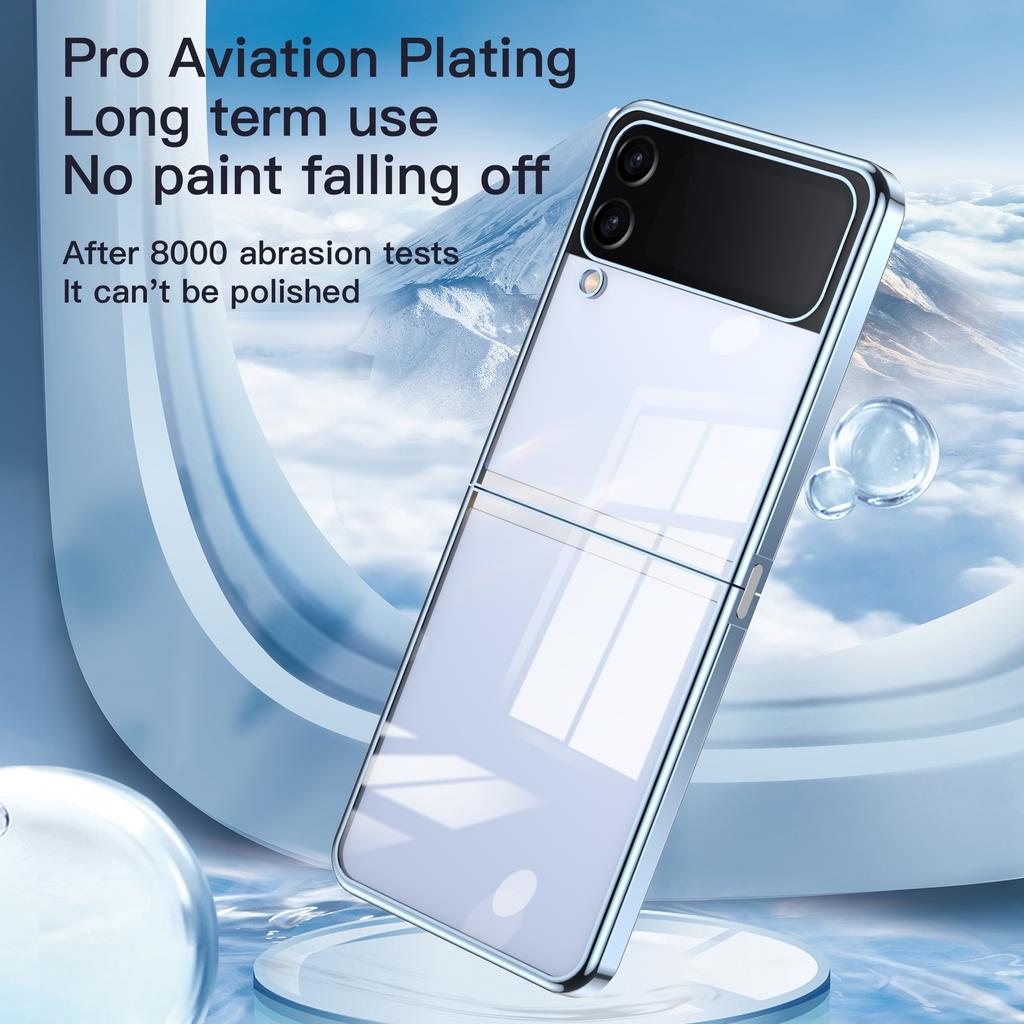 Для Samsung Galaxy Z Flip 4 3 Flip4 чехол Роскошный гальванический прозрачный цветной складной противоударный защитный чехол с мягкой задней панелью