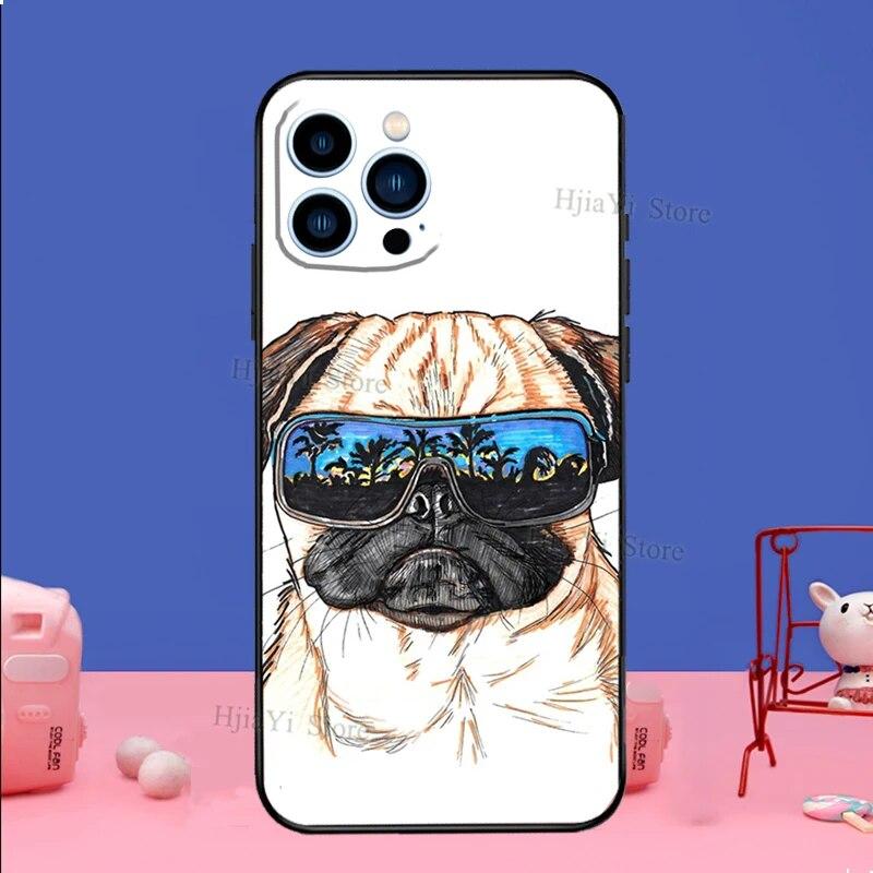 Чехол для телефона с собакой-мопсом для iPhone Samsung Galaxy Redmi Xiaomi Oppo OnePlus Note SA 7 8 9 10 11 12 13 14 20 21 22 23 53 54 Pro Max Plus Ultra TPU Soft