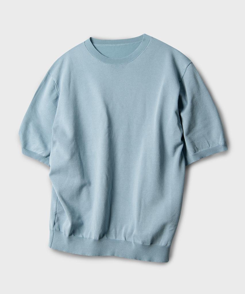 BLACK MOMENT Cool Linen-Like Semi-Overfit Half Sleeve Knit 8 Colors