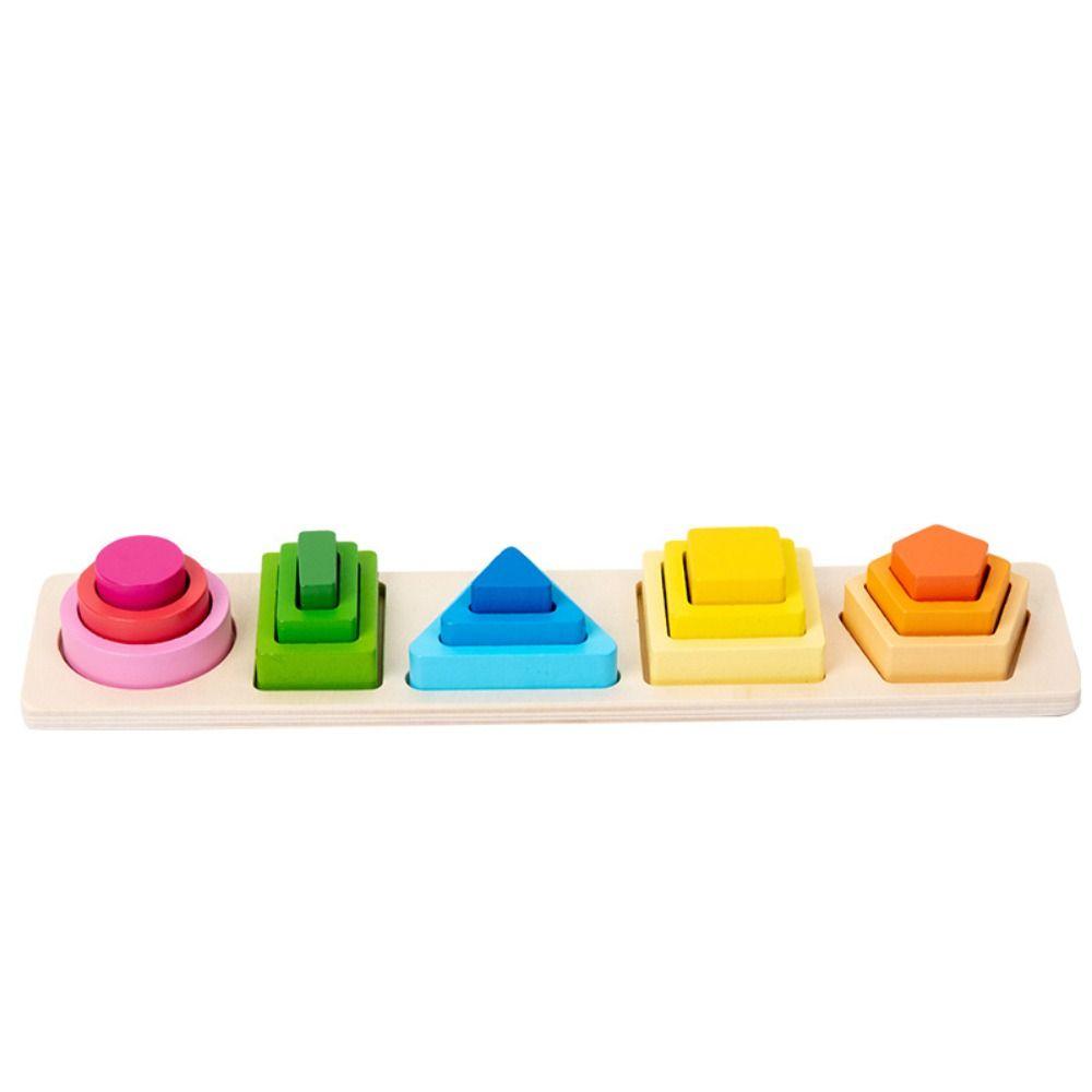 Educational Shape Matching Toys Wooden Sorting Stacking Toys Montessori Wood Toys  Baby