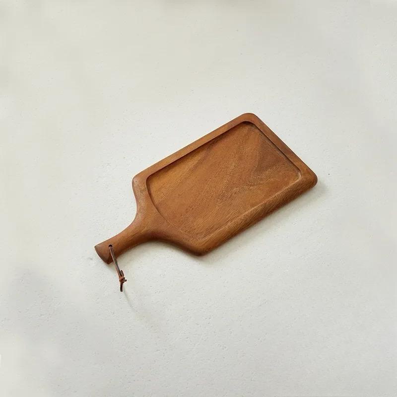 1PC Solid Wood Steak Plate Japanese Wooden Pizza Plate Steak Board Tableware Western Food Set Plate