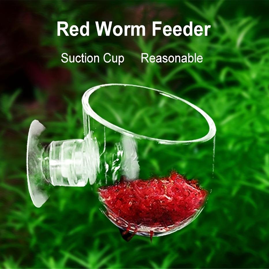 2Pcs Red Worm Feeder Aquarium Plant Pot, Plastic Fish Tank Plants Holder with Aquarium Planter
