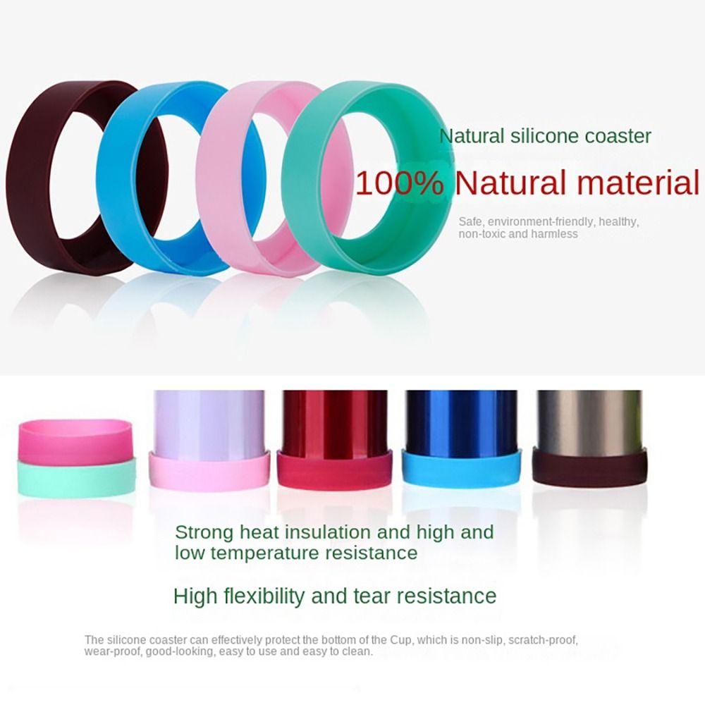 Non-Slip Water Cup Coasters Silicone Water Bottom Sleeve Cup Mat Vacuum Cup Bottom Mat  Mug