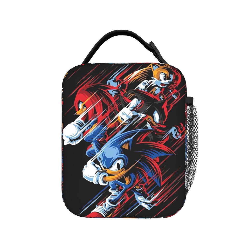 Сумка-ланчбокс с мультяшным принтом Sonic для игры, офисный ланчбокс для ребенка, забавная печать, термосумка-ланчбокс, водонепроницаемая, портативная сумка-холодильник
