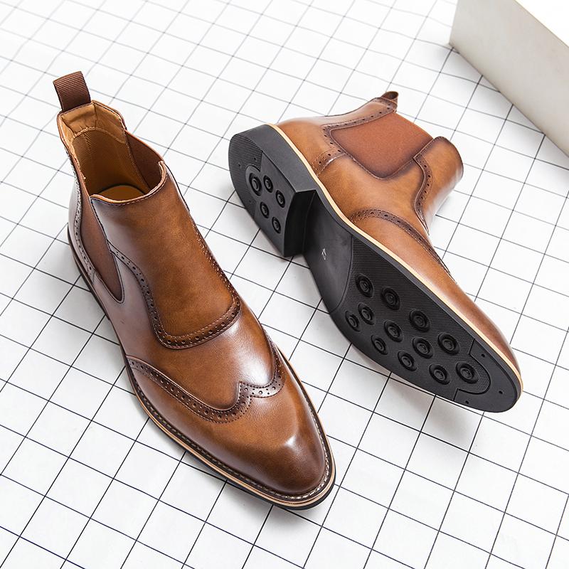 Модные мужские ботинки челси, ботильоны, деловые, квадратный носок, мужские ботинки ручной работы, размер 38-45