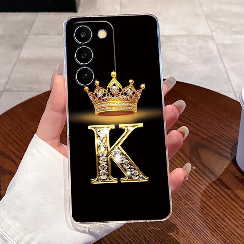 Чехол для Realme C83 5G/P4 Lite 5G Прозрачный ТПУ Силиконовый Ударопрочный Мягкий Корпус Красивый Узор Корона Буквы Чехол для Пары