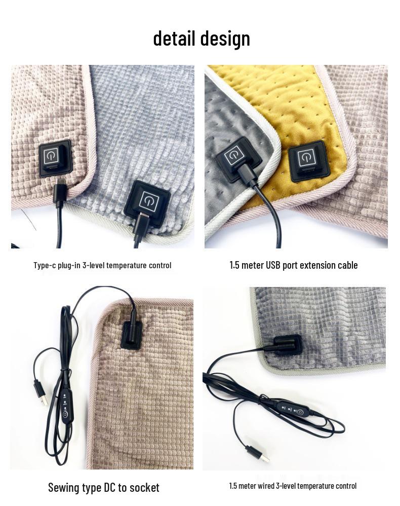 Портативное электрическое одеяло с подогревом через USB: Многофункциональная зимняя грелка с поддержкой Power Bank