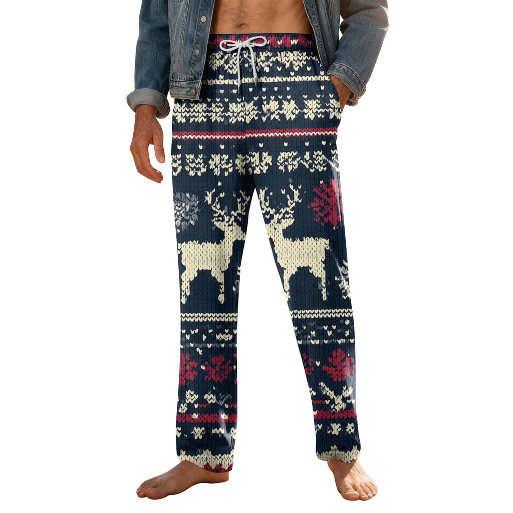 Мужские домашние мягкие пижамные штаны со шнурком и карманами, повседневные спортивные штаны