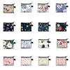 Canvas Coin Purse Floral Plaid Print Zipper Pouch Small Wallet Children Female Key Card Holder Mini Money Bag