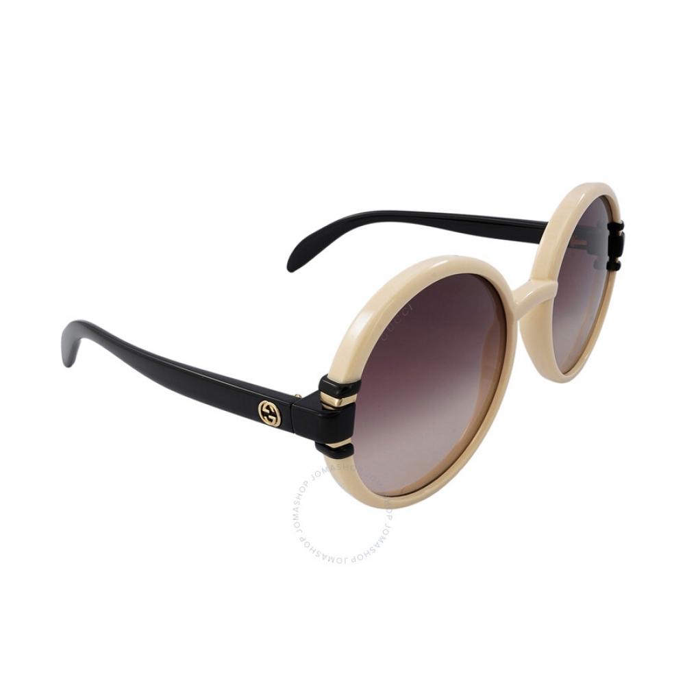 Gucci Brown Gradient Round Ladies Sunglasses Gg1067s 003 58