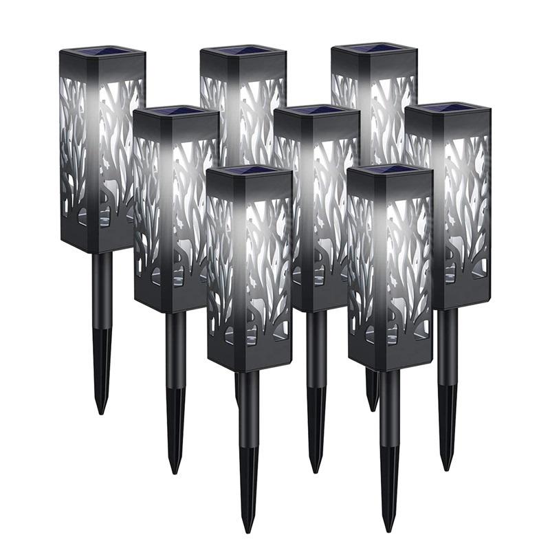 8 шт. солнечные садовые фонари светодиодные солнечные дорожки уличные водонепроницаемые IP44 ландшафтное освещение Рождественский сад Декор огни для наружного двора