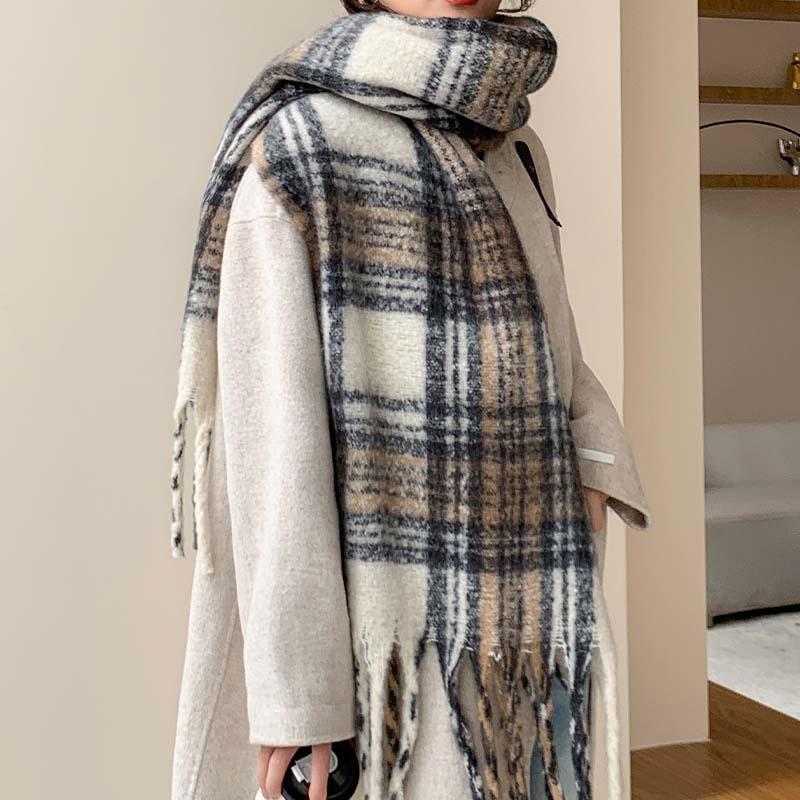 Blue Scarf Women's Winter High-end Warm Scarf Shawl