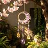 Crystal Agate Plate Car Pendant Sun Catcher Wind Chime Hanging Ornament for Home Decor for Wedding or Valentine's Day