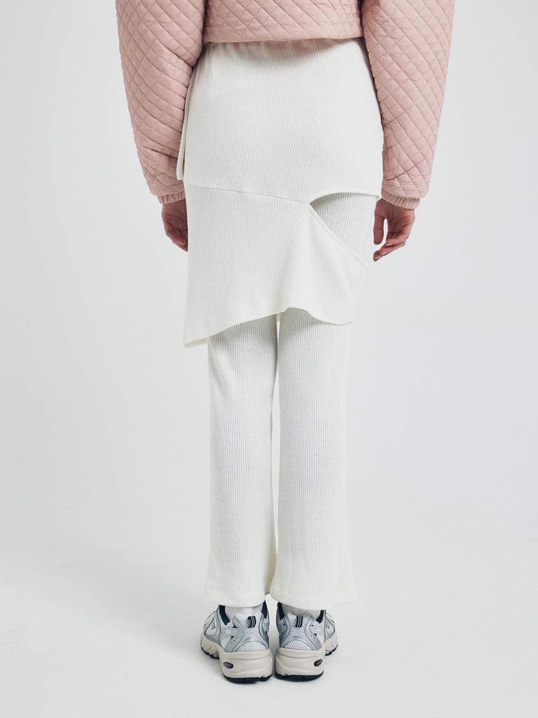Ce Yeon Skirt Layered Bootcut Leggings Pants (Fleece)