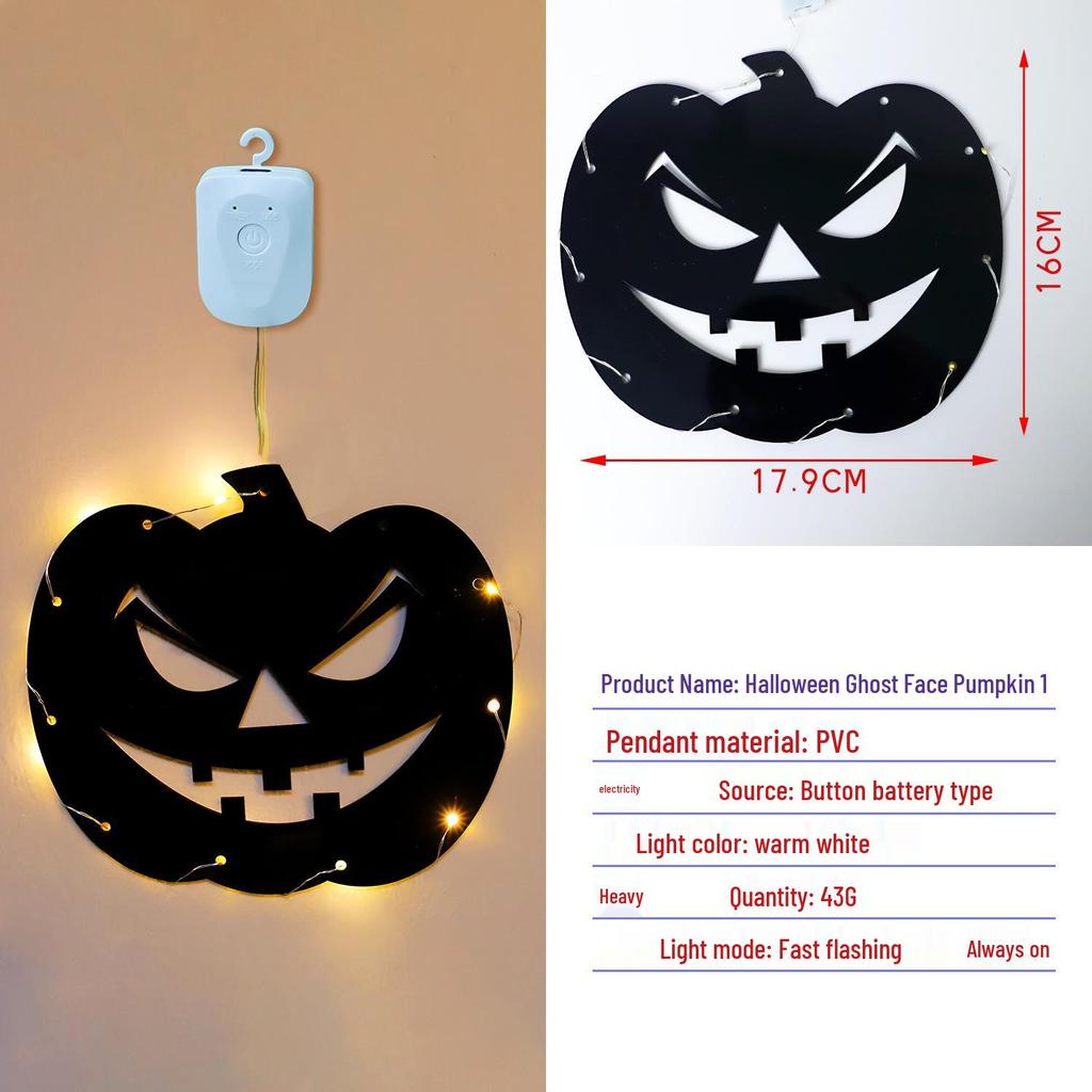 Halloween Pumpkin Ghost Hanging Lights for Indoor Wall & Window Decoration