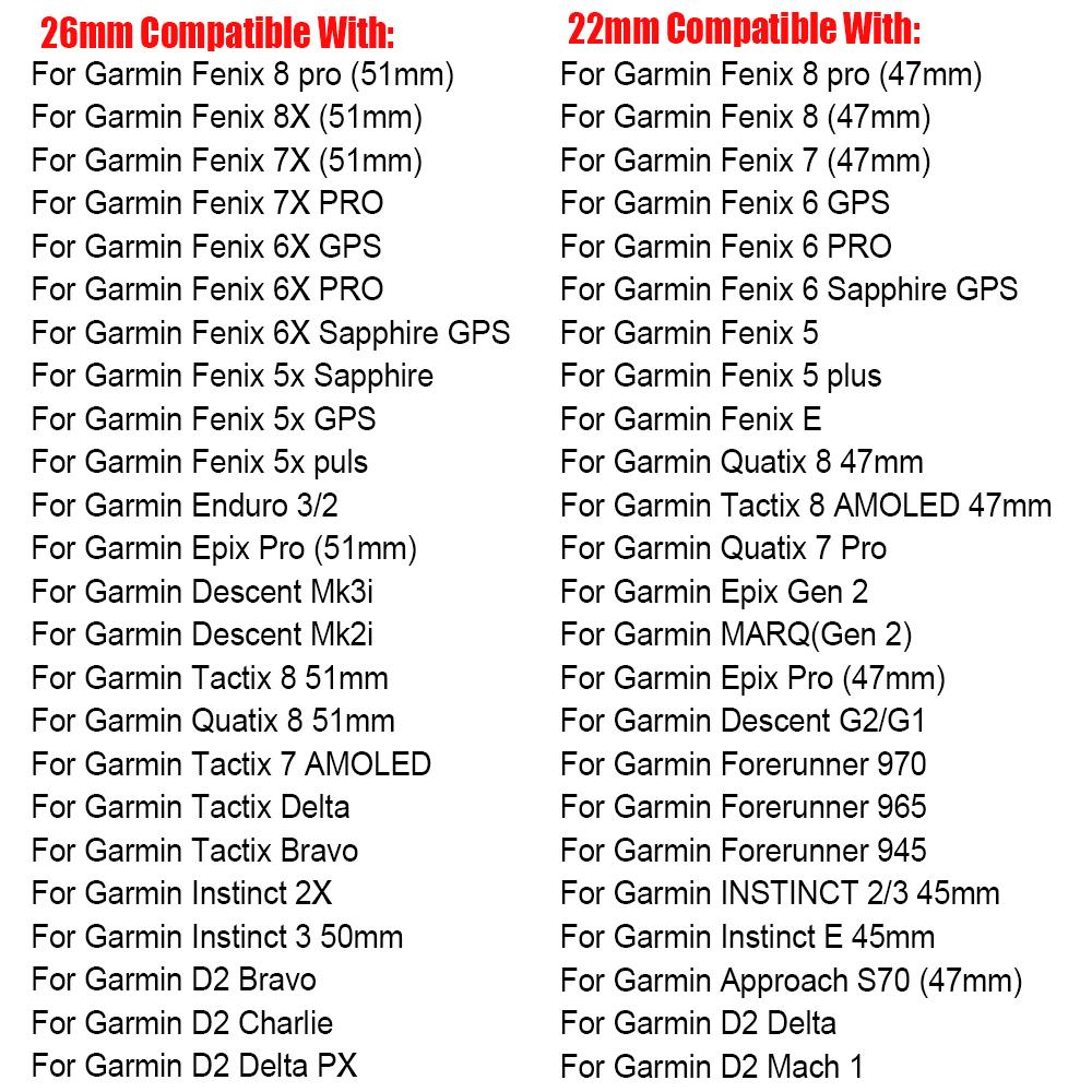 22 мм 26 мм QuickFit Ремешок для часов из нержавеющей стали Для Garmin Fenix 8 Pro 47 мм 51 мм/Tactix 8 7/Instinct 3 2x/Enduro 3/965 Металлический ремешок