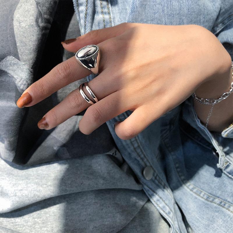 Cold Wind Open Index Finger Ring Female Niche Design Senior Sense of Fashion Personality Tide Cool Index Finger Ring Open Finger Ring Everyday Ring