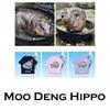 Moo Deng Tiny Baby Hippo Star Pool Thailand Cute Pygmy Hippo Unisex Adult Men Women Children Kid Boy Girl T-Shirt Print Short Sleeve Round Neck