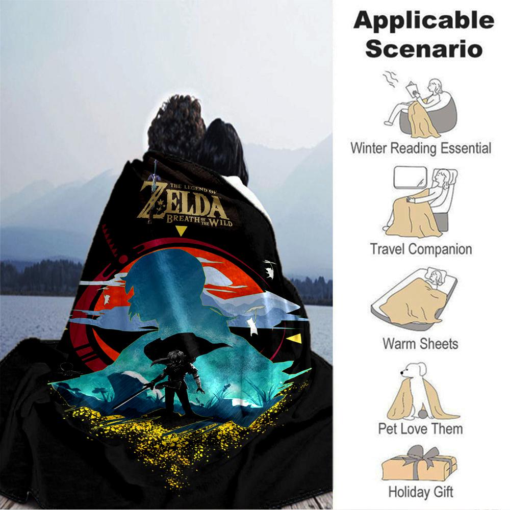 Wild Adventure Hyrule Blanket Soft Throw Blanket For Home Bedroom Bed Sofa Travel Office Solid Christmas Blanket
