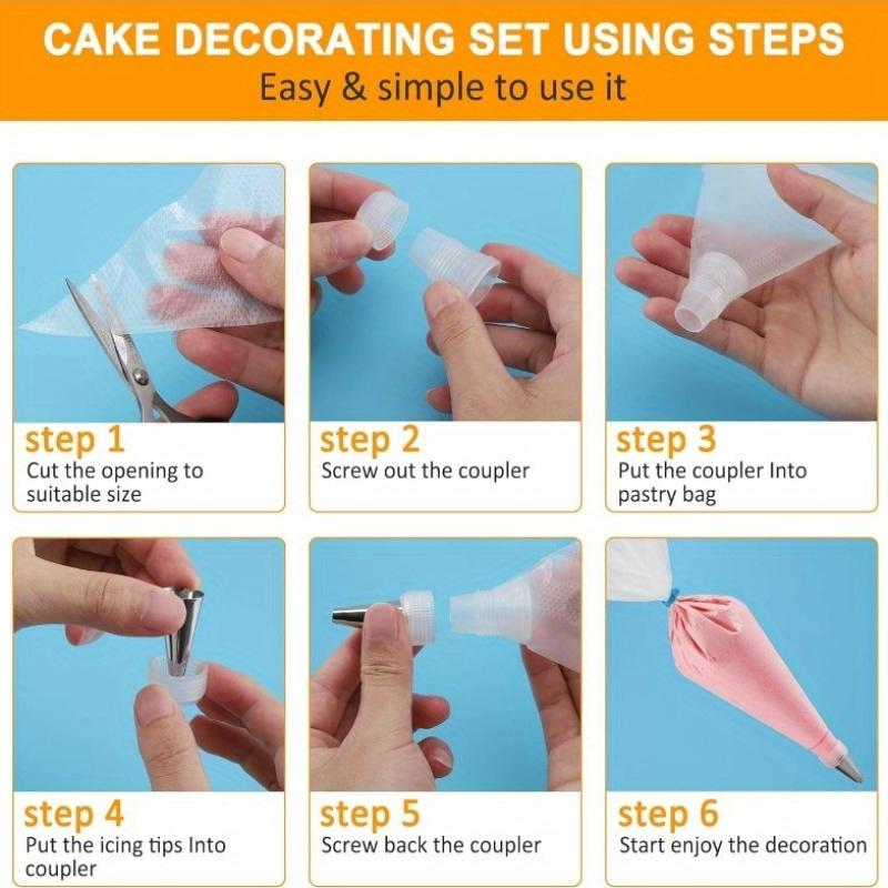 122 шт./набор, набор мешочков и насадок - утолщенные кондитерские мешки, мешочки для глазури, препятствующие разрыву, нескользящие мешочки для украшения тортов, выпечки кексов и печенья