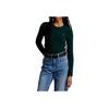 Polo Ralph Lauren Solid Logo Print Crew Neck Pullover Sweater Women Sweater Green WMPOSWENC020452
