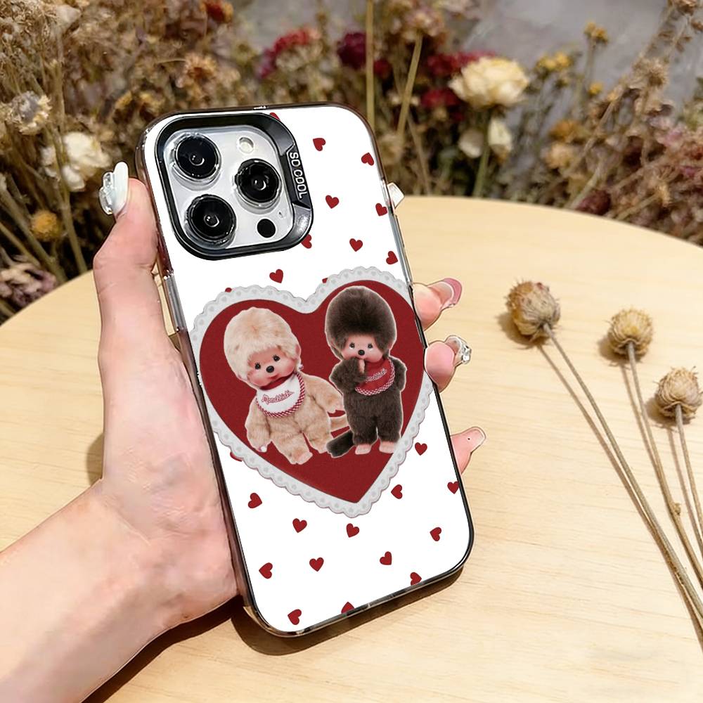 Cute M-Monchhichis Phone Case For iPhone 17,16,15,14,13,12,11 Plus,Pro Max,XS,Colorful Silver Phone case Funda Cover