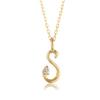 Bijou Boutique Initial 18K Yellow with a Single Diamond Pendant Necklace, Gold, Women's, (Small)
