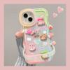 Applicable To Apple 15 Mobile Phone Case IPhone 14pm Cute Rabbit Bear Doll 13 Wavy Side Invisible Double Stand