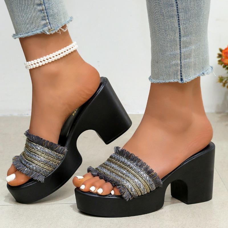 Fashion 2025 Hot Sale Ladies Shoes Open Toe Women's Slippers Fashion Outdoor Plus Size Summer Casual Best Seller Comfortable High Heels