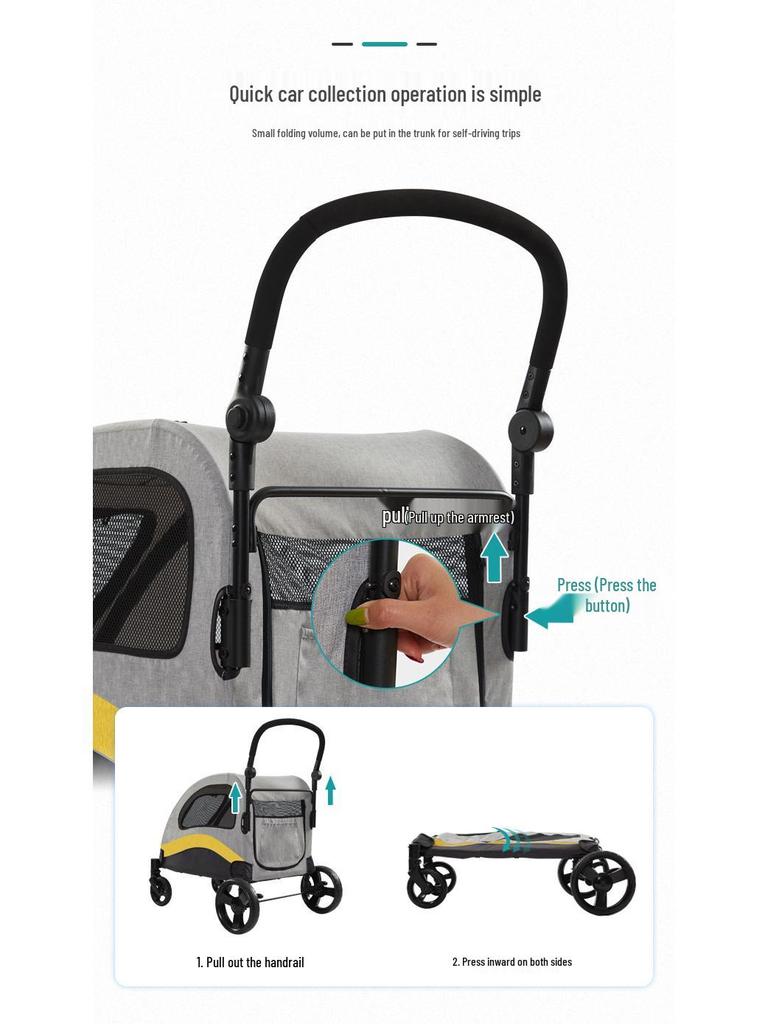 Lightweight, Foldable Pet Stroller for Medium & Large Cats and Dogs, Supports Up To 120 Lbs.