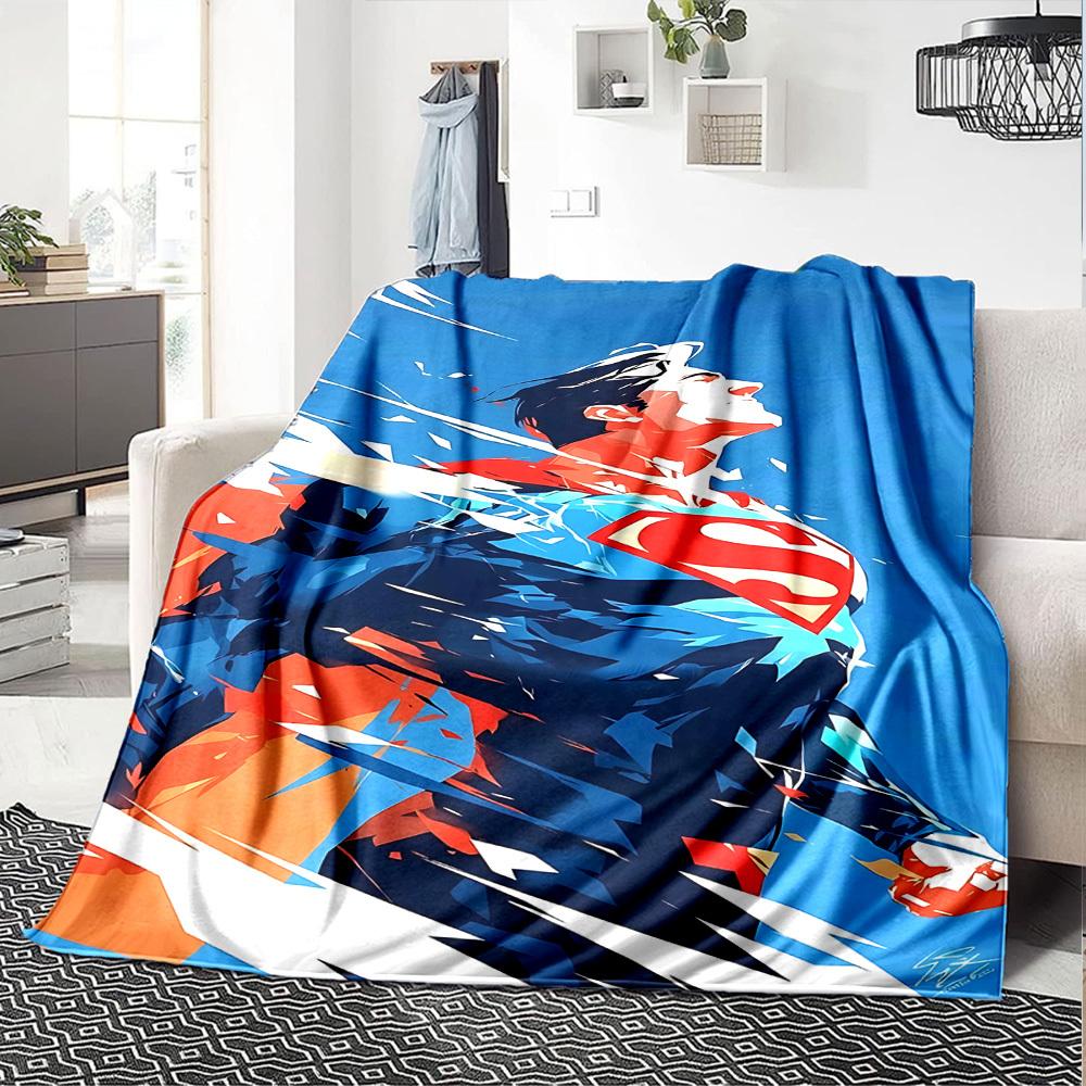 1pc Superman hero Flannel Blanket Soft Warm Throw for Home, Office, Travel, All-Season Cozy Bedding GiftL1059